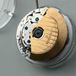 verziertes Uhrwerk Valjoux 7750 für "Paracelsus", Schliff auf Rotor, Detailansicht